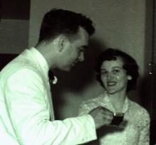 John B Denune, and Georgia Ann (Brohard) Denune on their wedding day