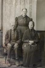 George Washington Brohard and his sister-in-law Marilla Bailey Brohard, Standing: Matilda Bailey Brohard, George's wife